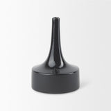 Mercana Burton 11.6H Medium Glossy and Matte Black Ceramic Jug Vase