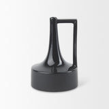 Mercana Burton 11.6H Medium Glossy and Matte Black Ceramic Jug Vase