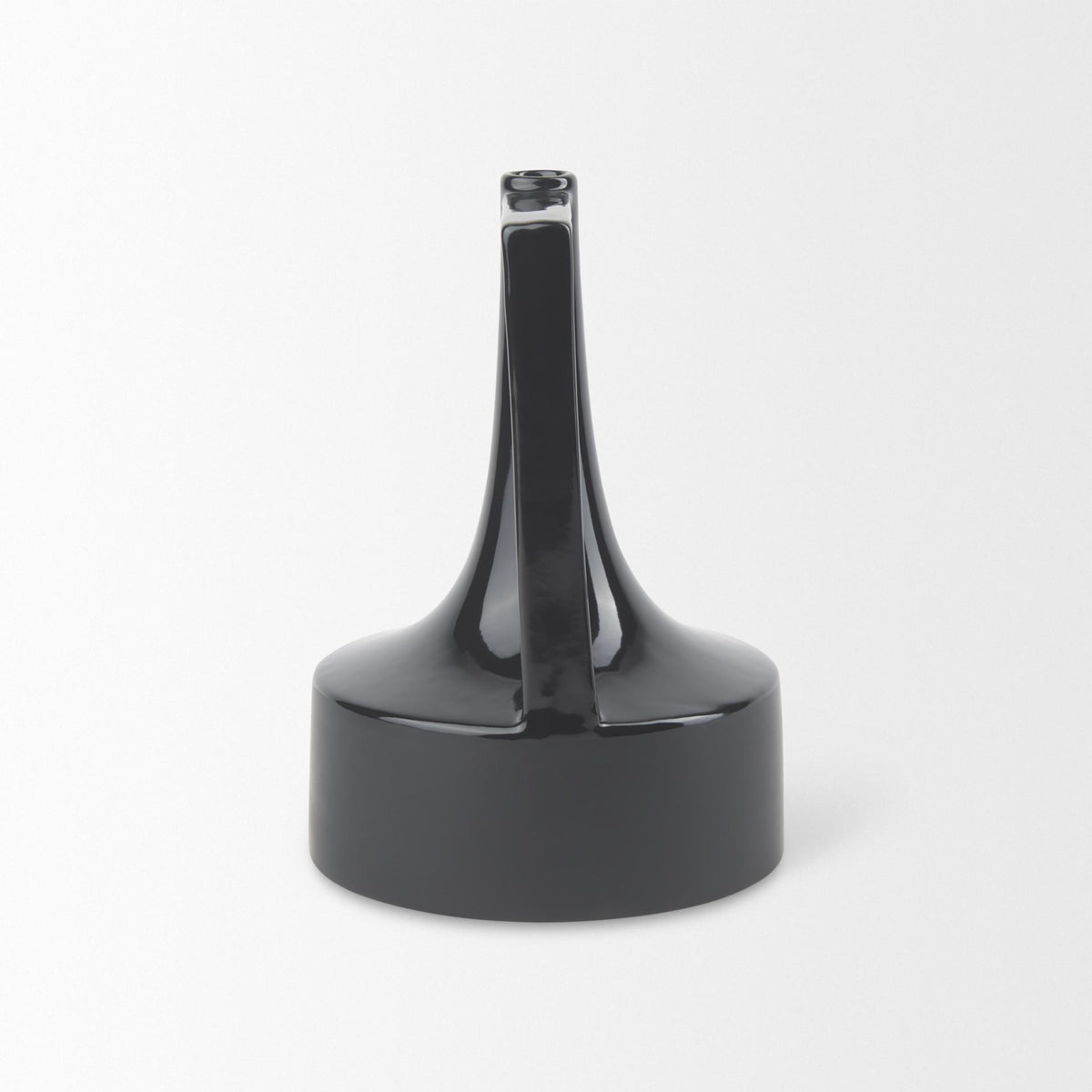Mercana Burton 11.6H Medium Glossy and Matte Black Ceramic Jug Vase