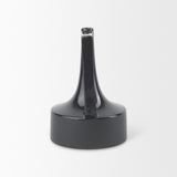 Mercana Burton 11.6H Medium Glossy and Matte Black Ceramic Jug Vase