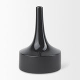 Mercana Burton 13.1H Large Glossy and Matte Black Ceramic Jug Vase