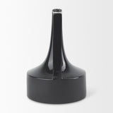 Mercana Burton 13.1H Large Glossy and Matte Black Ceramic Jug Vase