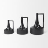 Mercana Burton 13.1H Large Glossy and Matte Black Ceramic Jug Vase
