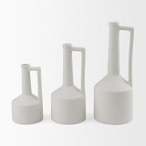 Mercana Burton 10.8H Small White Ceramic Jug Vase