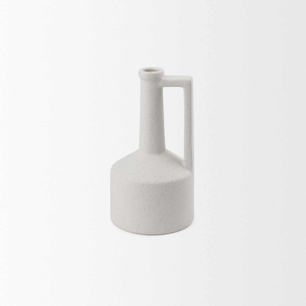 Mercana Burton 10.8H Small White Ceramic Jug Vase