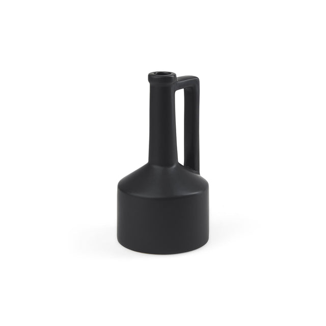 Mercana Burton 10.8H Small Matte Black Ceramic Jug Vase