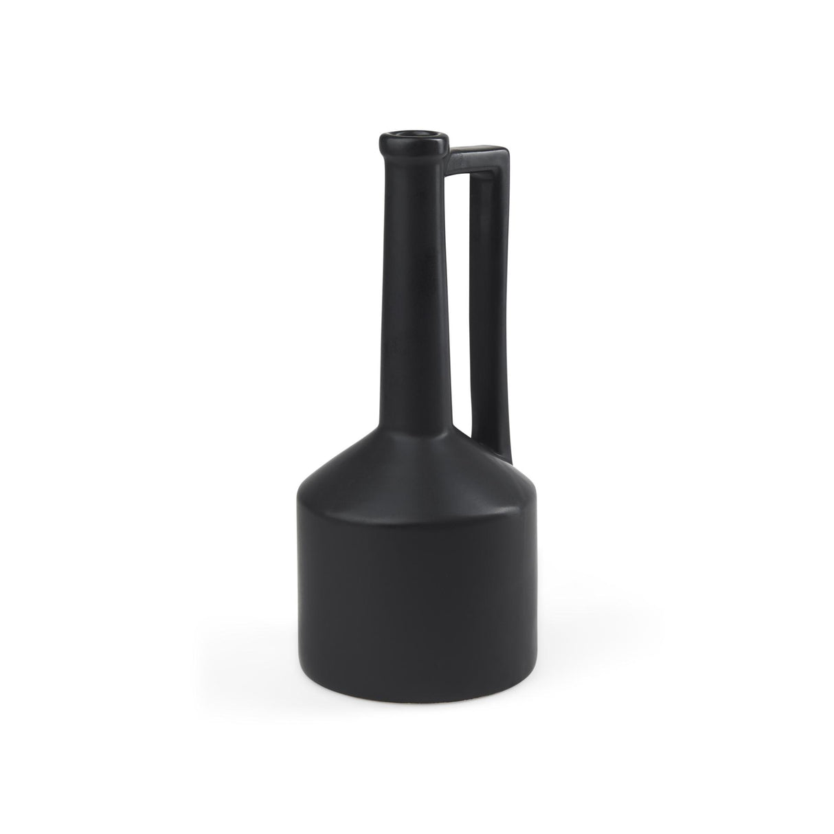 Mercana Burton 14.2H Medium Matte Black Ceramic Jug Vase