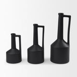 Mercana Burton 14.2H Medium Matte Black Ceramic Jug Vase