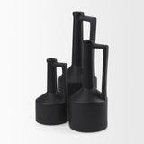 Mercana Burton 14.2H Medium Matte Black Ceramic Jug Vase