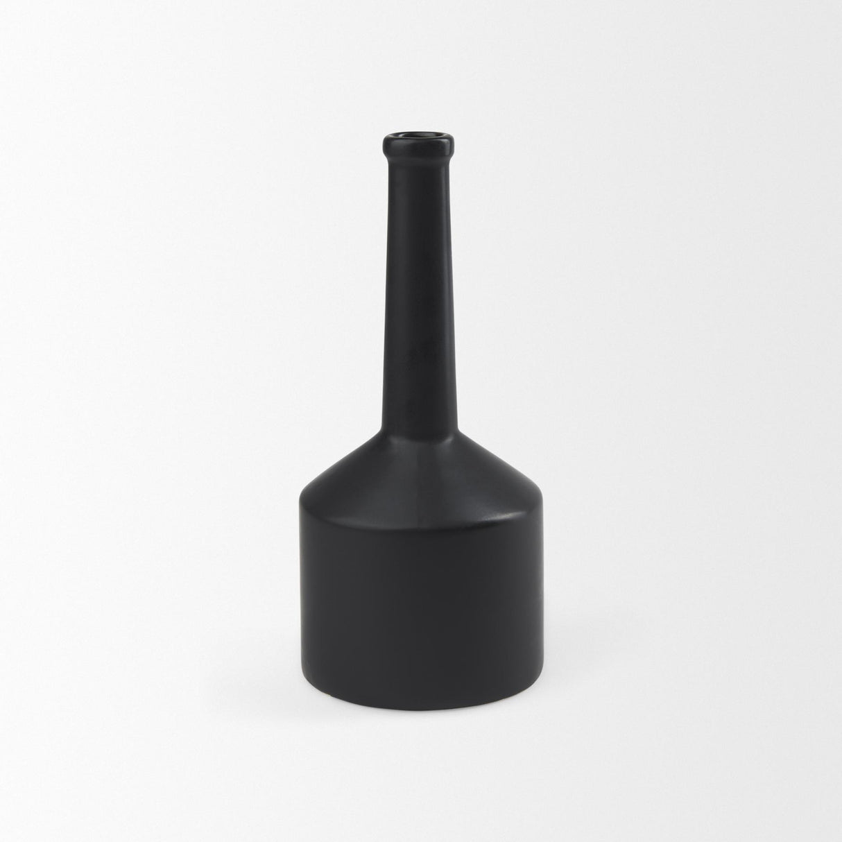 Mercana Burton 14.2H Medium Matte Black Ceramic Jug Vase
