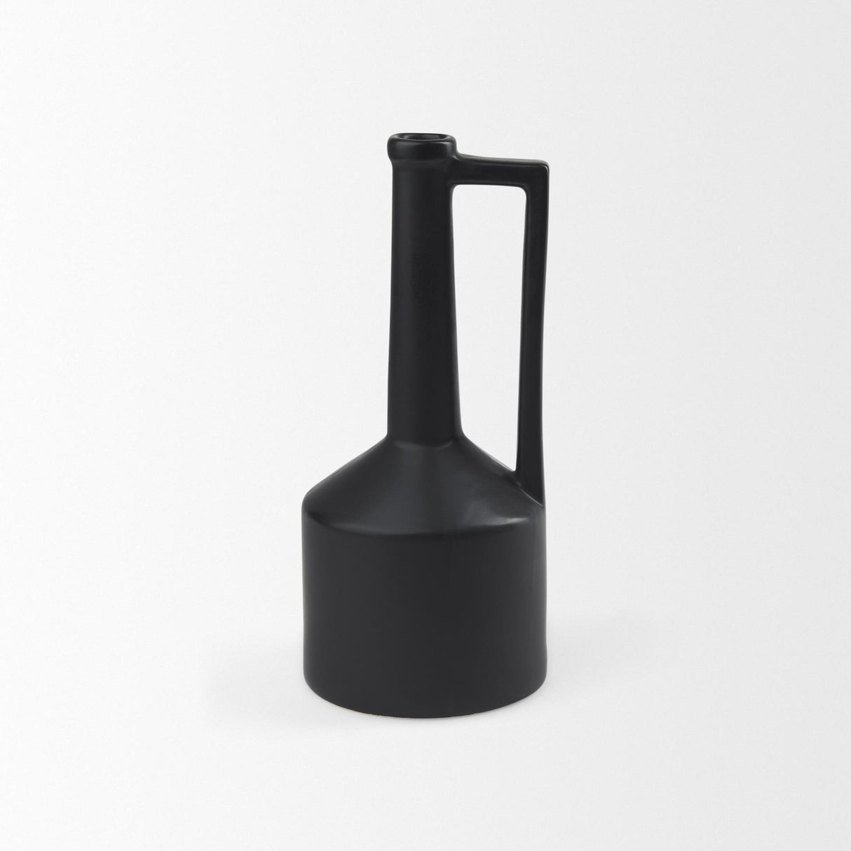 Mercana Burton 14.2H Medium Matte Black Ceramic Jug Vase