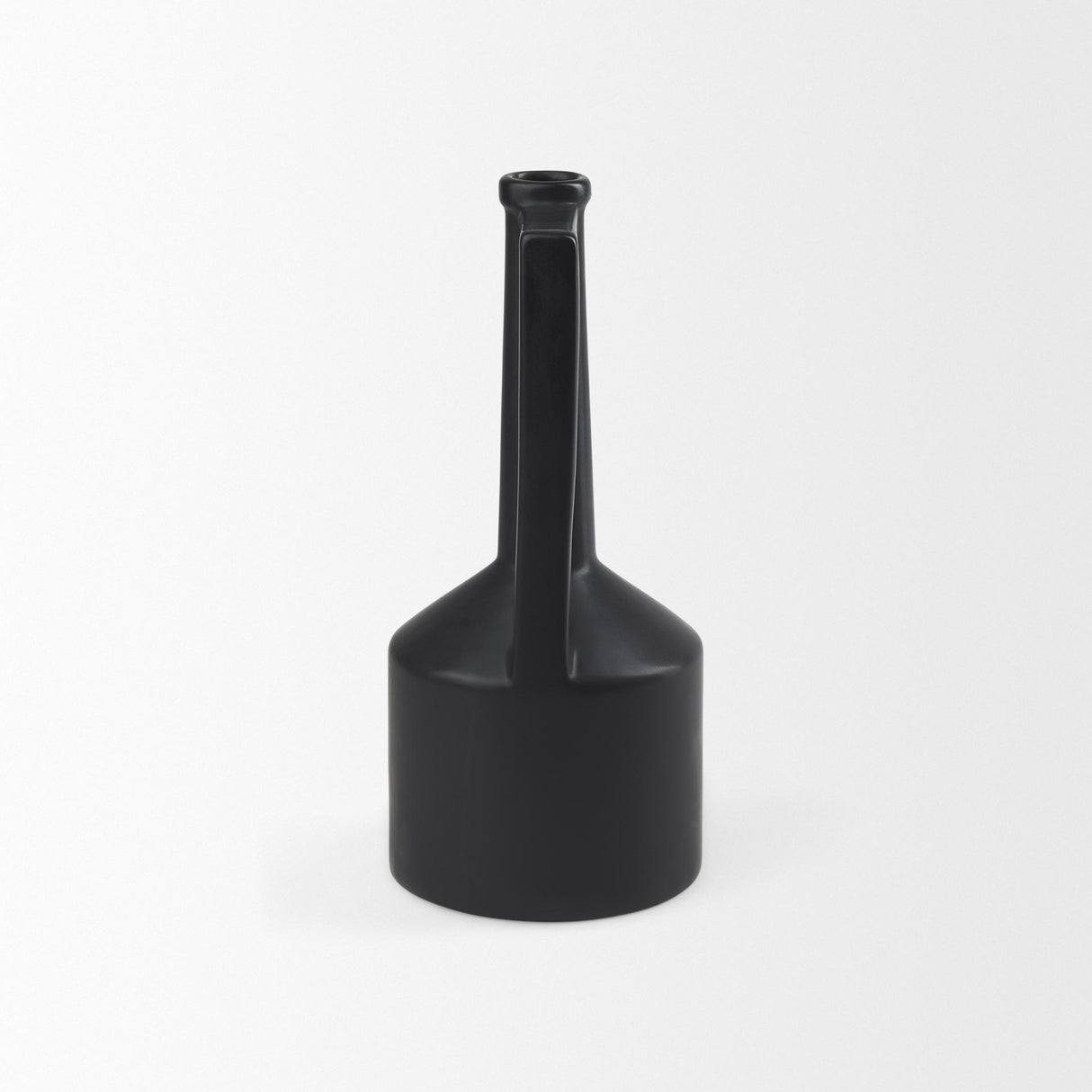 Mercana Burton 14.2H Medium Matte Black Ceramic Jug Vase