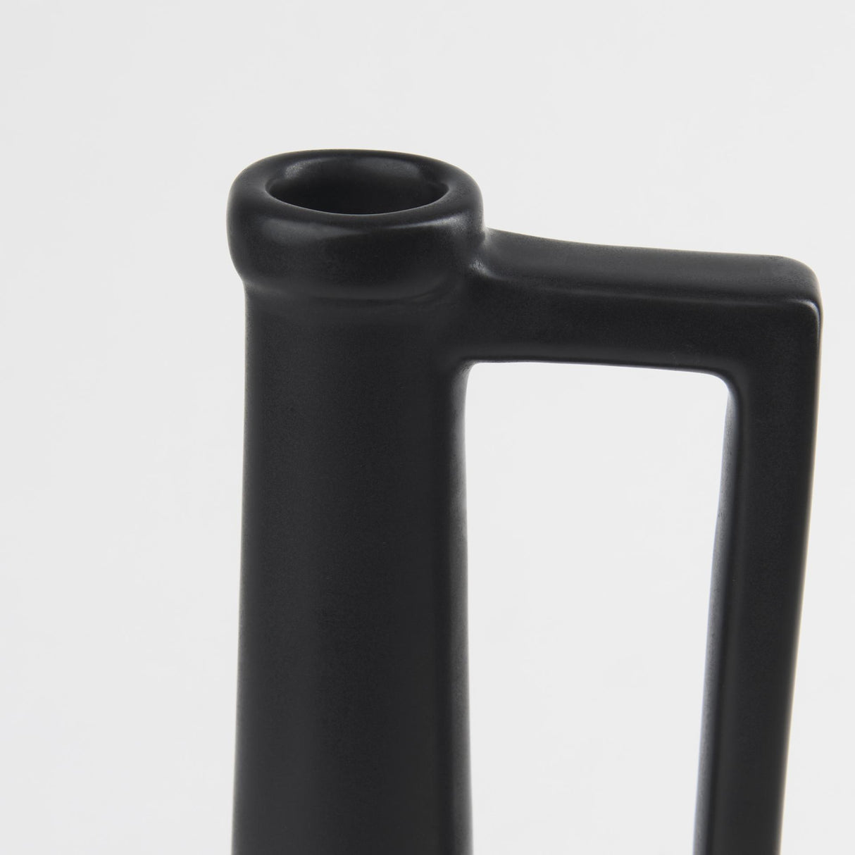 Mercana Burton 14.2H Medium Matte Black Ceramic Jug Vase