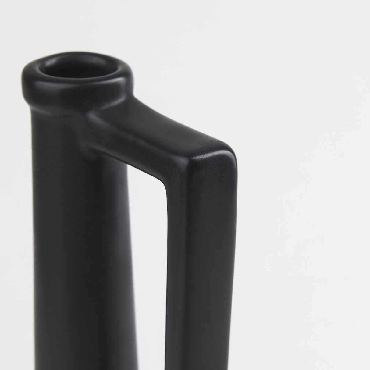Mercana Burton 14.2H Medium Matte Black Ceramic Jug Vase