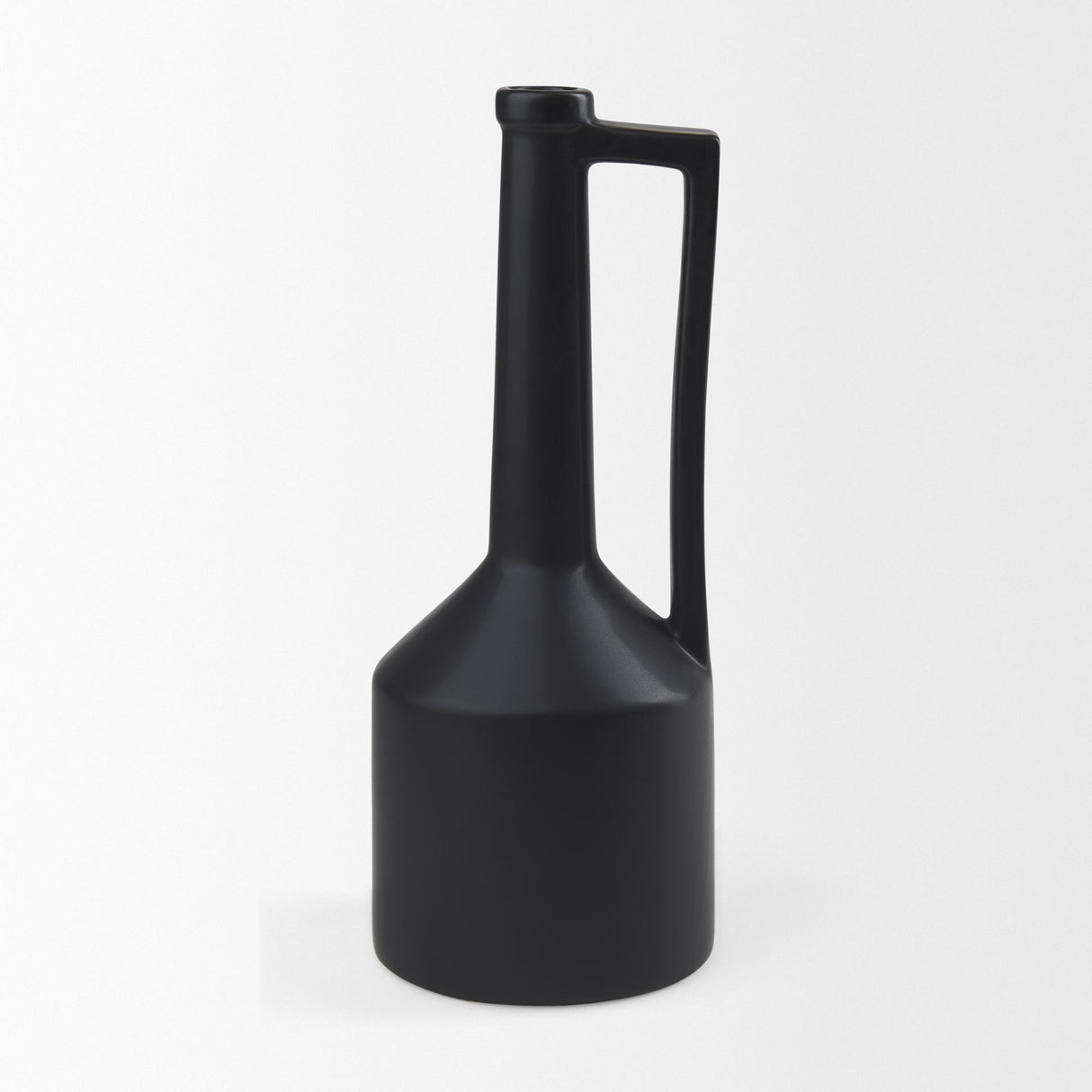 Mercana Burton 17.1H Large Matte Black Ceramic Jug Vase