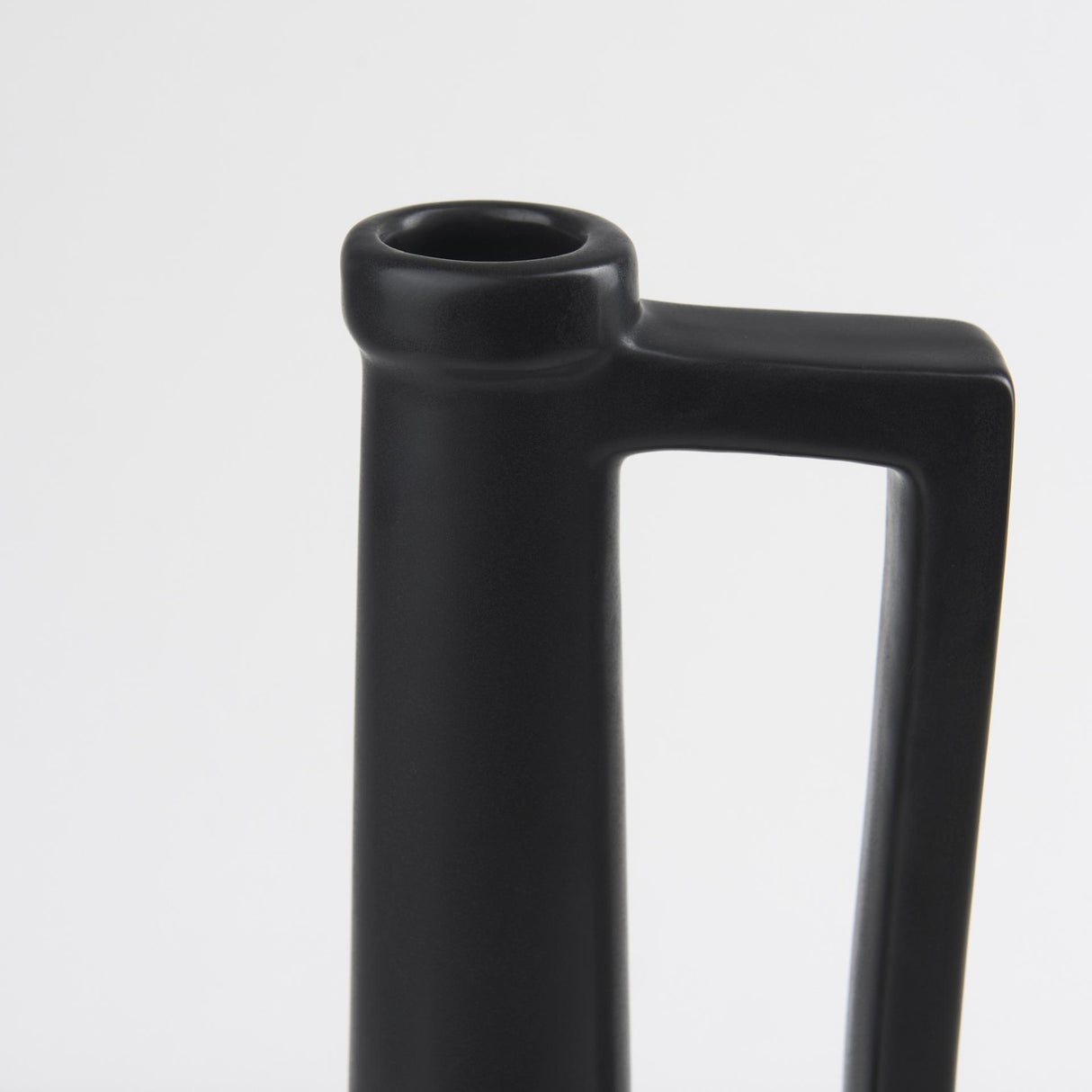 Mercana Burton 17.1H Large Matte Black Ceramic Jug Vase