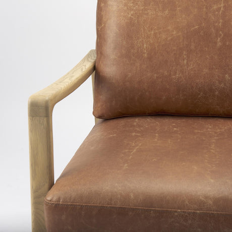 Mercana Raeleigh Tan Faux Leather Accent Chair
