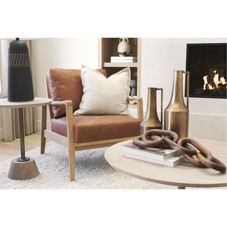 Mercana Raeleigh Tan Faux Leather Accent Chair