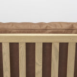 Mercana Raeleigh 28.0L x 34.1W x 34.4H Cognac Leather W/ Light Brown Wood Frame Accent Chair