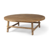 Mercana Rosie 48.0L x 48.0W x 16.0H Round Medium Brown Wood Coffee Table