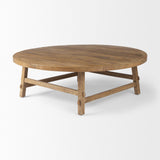 Mercana Rosie 48.0L x 48.0W x 16.0H Round Medium Brown Wood Coffee Table