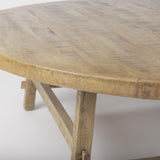 Mercana Rosie 48.0L x 48.0W x 16.0H Round Medium Brown Wood Coffee Table