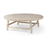 Mercana Rosie 48.0L x 48.0W x 16.0H Round Blonde Wood Coffee Table