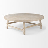 Mercana Rosie 48.0L x 48.0W x 16.0H Round Blonde Wood Coffee Table