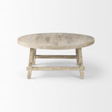 Mercana Rosie 36.0L x 36.0W x 16.0H Round Blonde Wood Coffee Table
