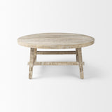 Mercana Rosie 36.0L x 36.0W x 16.0H Round Blonde Wood Coffee Table