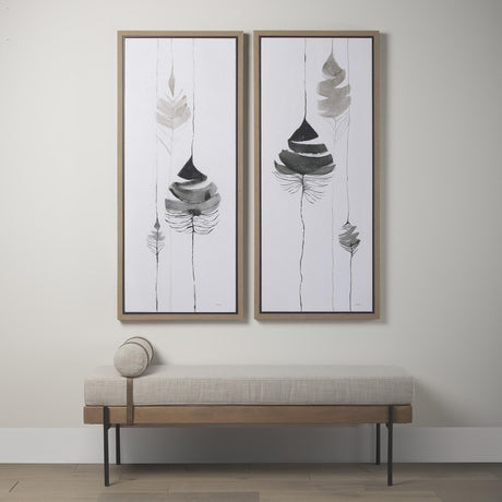 Mercana Colburne Cream Fabric w/Brown Wood Bench