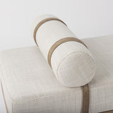 Mercana Colburne Cream Fabric w/Brown Wood Bench