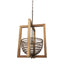 Mercana Kiley Warm Wood Basket Lantern Pendant Light