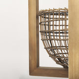 Mercana Kiley Warm Wood Basket Lantern Pendant Light