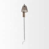 Mercana Kiley 28.0L x 7.0W x 15.6H Brown Woven Shade W/Black Metal Wall Sconce