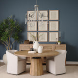 Mercana Selma White Wood Bead and Metal Chandelier