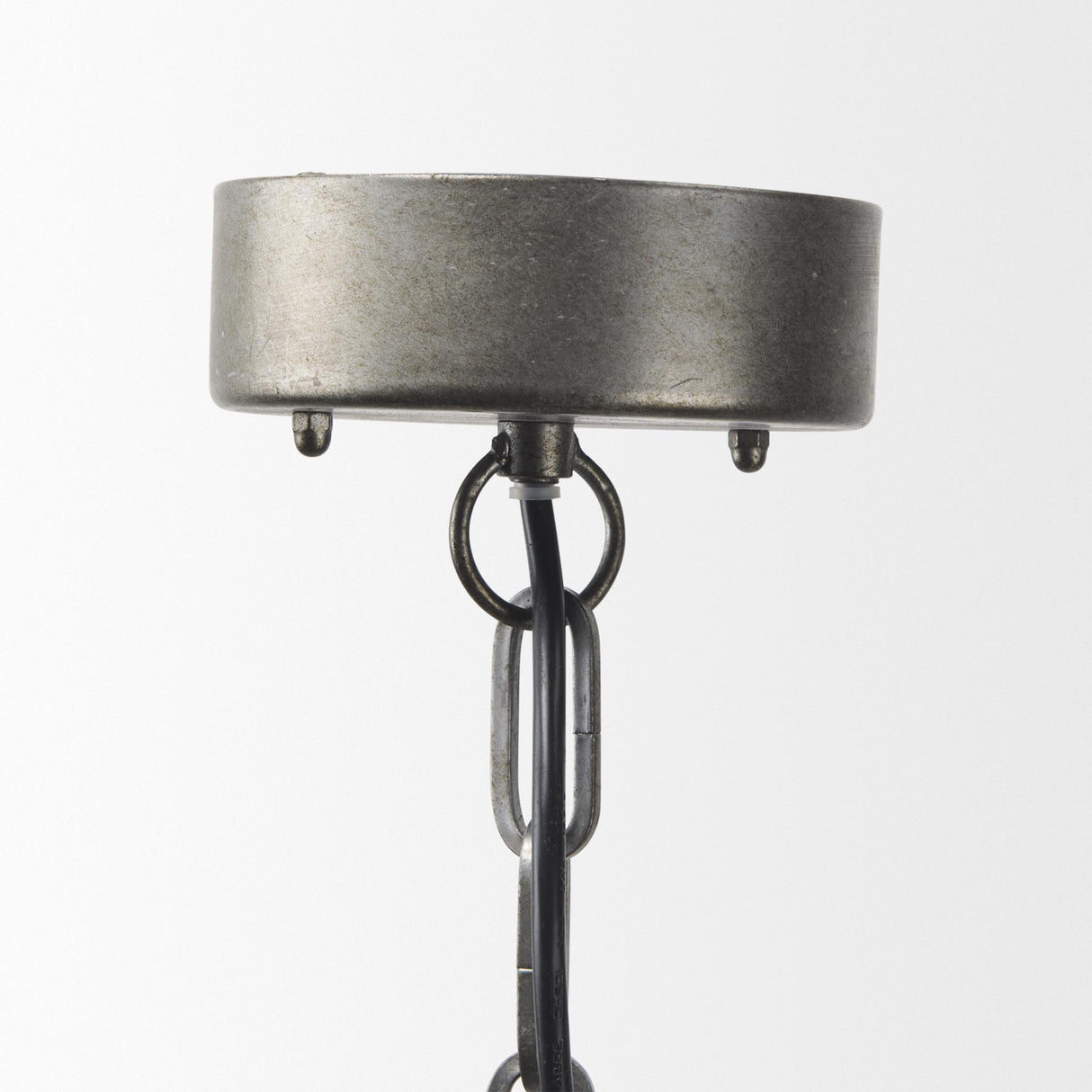 Mercana Selma White Wood Bead and Metal Chandelier