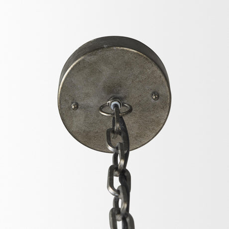 Mercana Selma White Wood Bead and Metal Chandelier