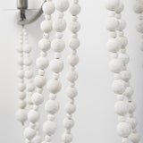 Mercana Selma White Wood Bead and Metal Chandelier