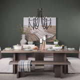 Mercana Selma Black Wood Bead and Metal Chandelier