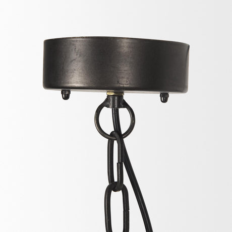 Mercana Selma Black Wood Bead and Metal Chandelier