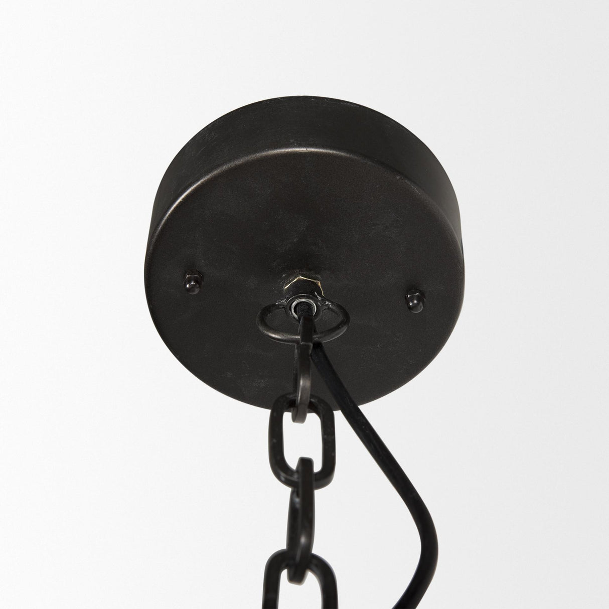 Mercana Selma Black Wood Bead and Metal Chandelier