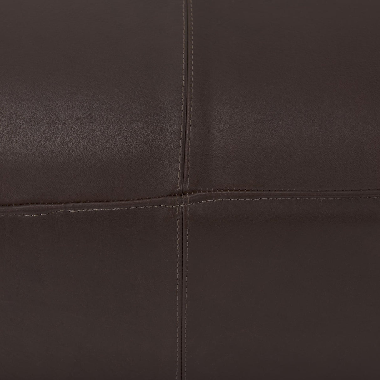 Mercana Minara 36L x 36W x 16H Square Dark Brown Leather Wrapped Ottoman