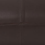 Mercana Minara 36L x 36W x 16H Square Dark Brown Leather Wrapped Ottoman