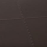 Mercana Minara 36L x 36W x 16H Square Dark Brown Leather Wrapped Ottoman