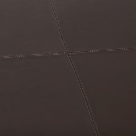Mercana Minara 36L x 36W x 16H Square Dark Brown Leather Wrapped Ottoman