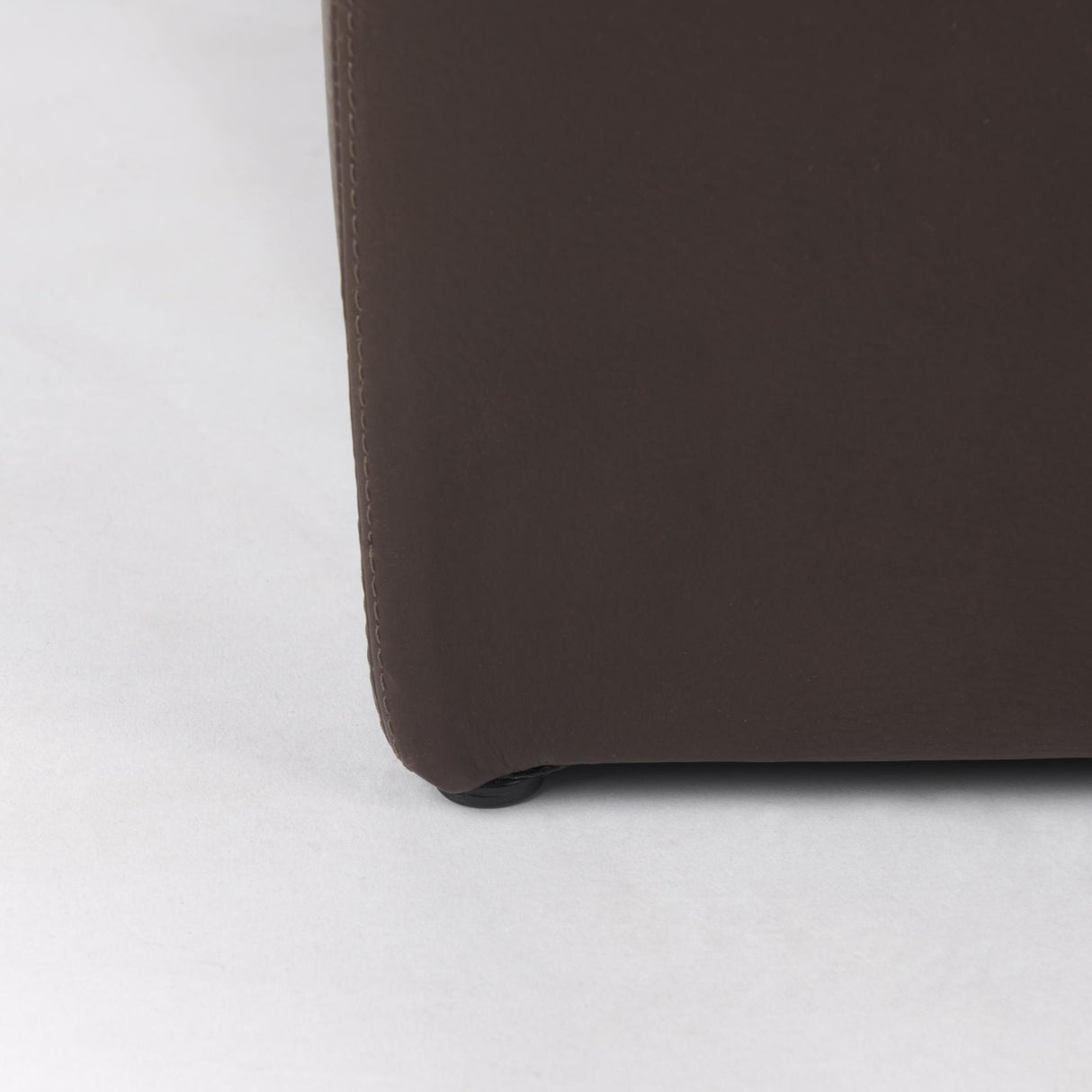 Mercana Minara 36L x 36W x 16H Square Dark Brown Leather Wrapped Ottoman