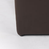 Mercana Minara 36L x 36W x 16H Square Dark Brown Leather Wrapped Ottoman