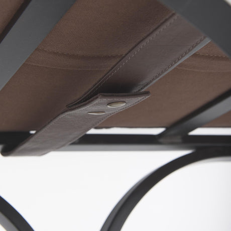 Mercana Jessie 55L x 16W x 19H Dark Brown Leather Seat W/Black Metal Base Accent Bench