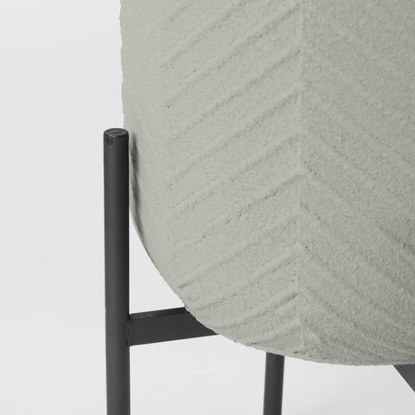 Mercana Mabel Set of Two 15.4 x 24.8 Green Top W/ Black Iron Base Plant Stands